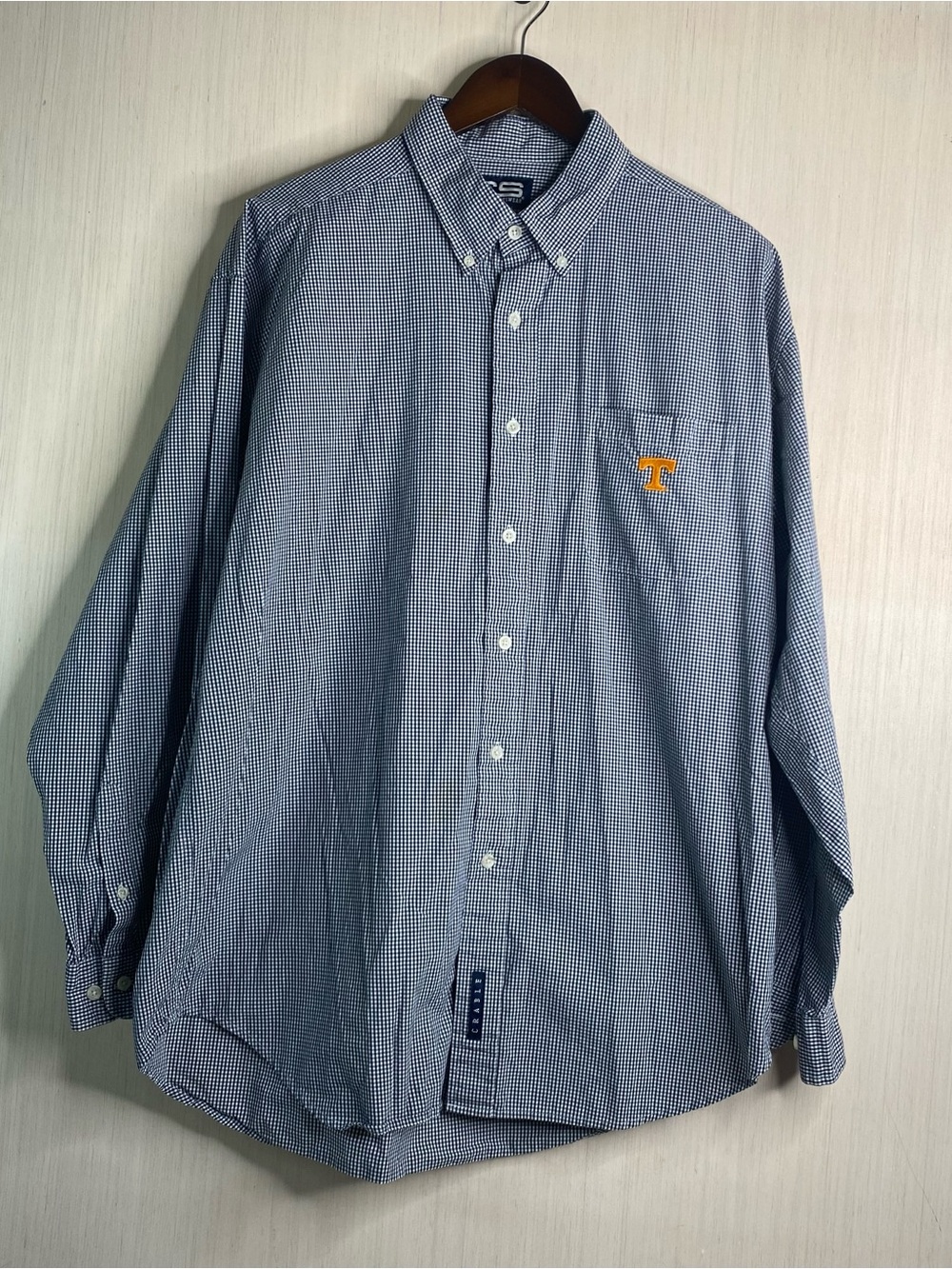 Crable Sportswear Men's University of Tennessee Blue Check Button-Down XL